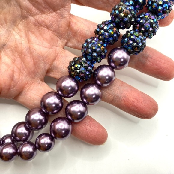 Lavender & Blue Acrylic Beads Necklace - Picture 2 of 7